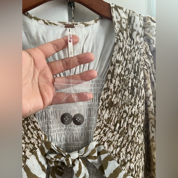 NWOT Free People Gold and Cream Maxi Dress - Picture 4 of 7